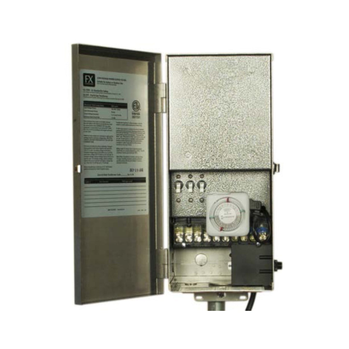 FX Luminaire 600 Watt PX Multi-Tap Transformer, Stainless Steel, with Timer - PX600TSS