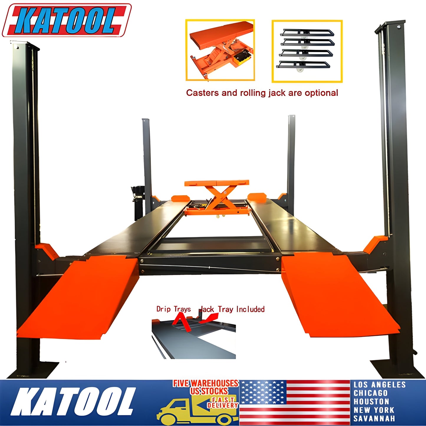 Katool Four Post Vehicle Lift 11,000lbs 4H110 - KT-4H110