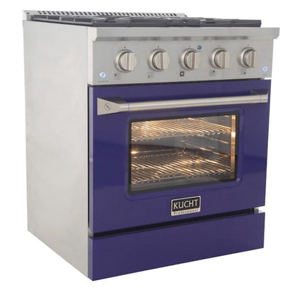 Kucht Professional 30 in. 4.2 cu ft. Propane Gas Range with Blue Door and Silver Knobs, KNG301/LP-B - KNG301/LP-B