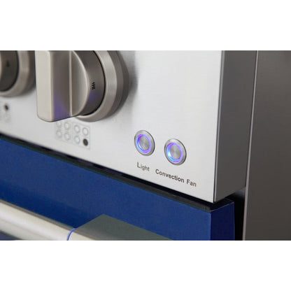 Kucht Professional 48 in. 6.7 cu ft. Propane Gas Range with Blue Door and Silver Knobs, KNG481/LP-B