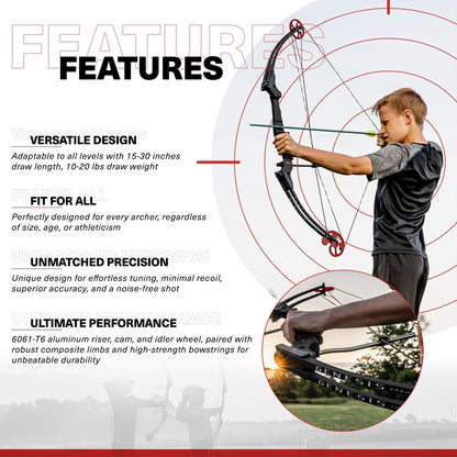 Genesis Archery Original Adjustable Right Handed Compound Bow, Black (2 Pack) - 323576