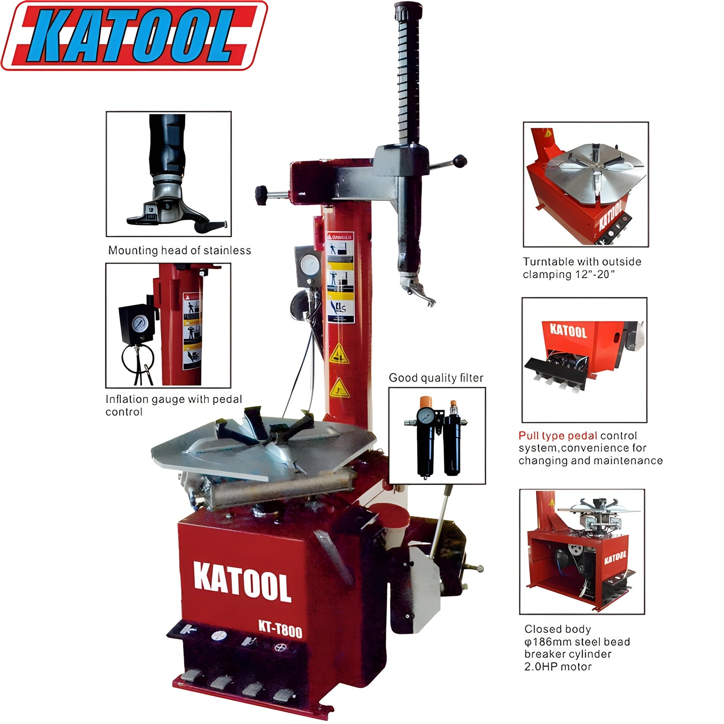 Katool Tire Changer T800 & Wheel Balancer - T800+B760