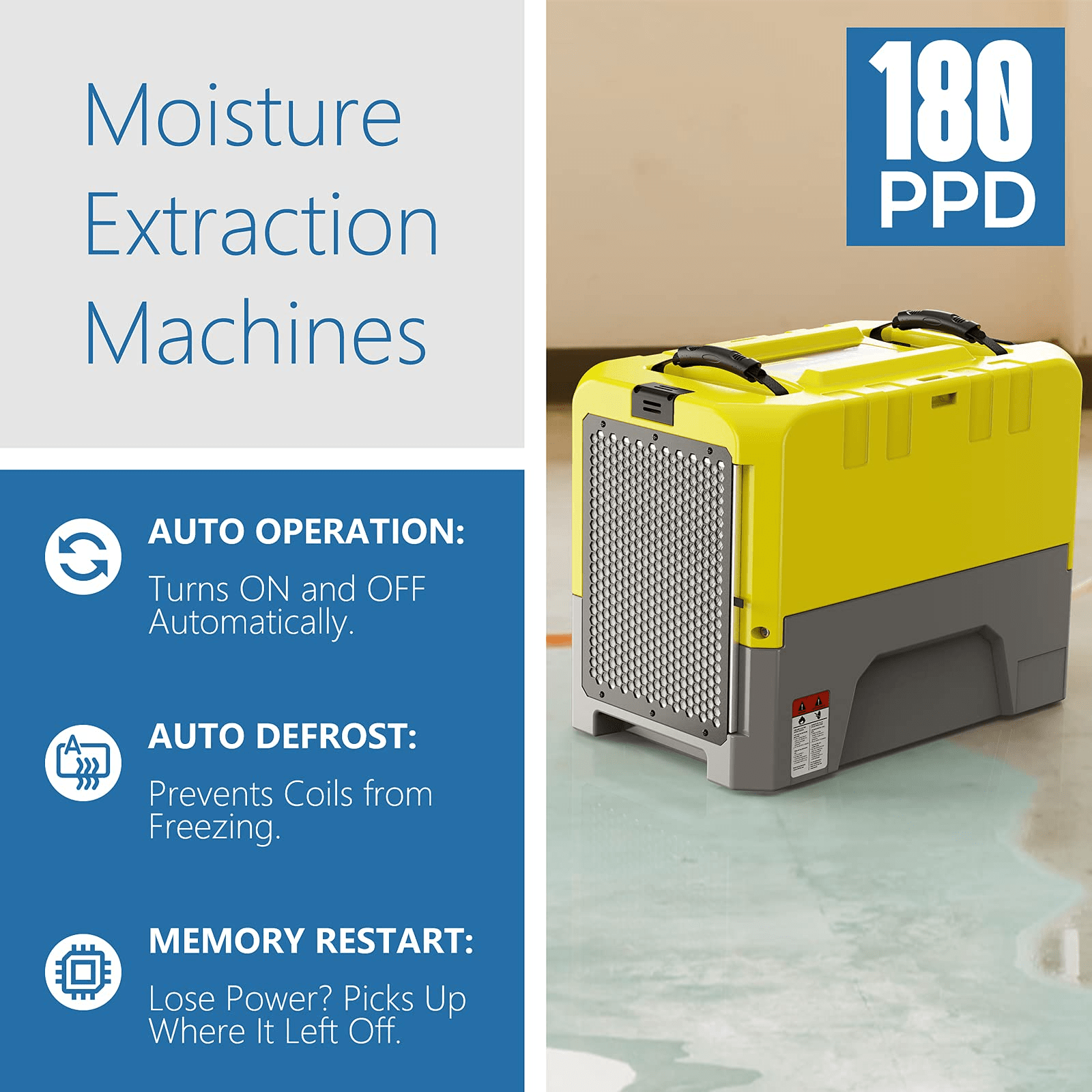 ALORAIR® Storm LGR Extreme 85 Pint Commercial Restoration Dehumidifiers Pack of 4 - 4*Strom LGR Extreme in Yellow