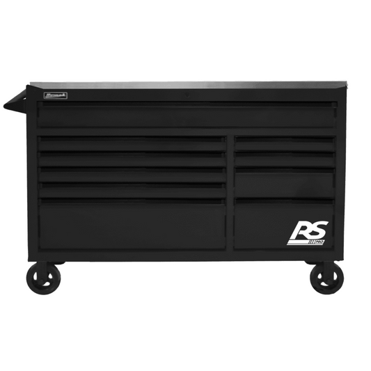 Homak  54" RS Pro 10 Drawer Rolling Cabinet with Stainless Steel Top - BK04054014