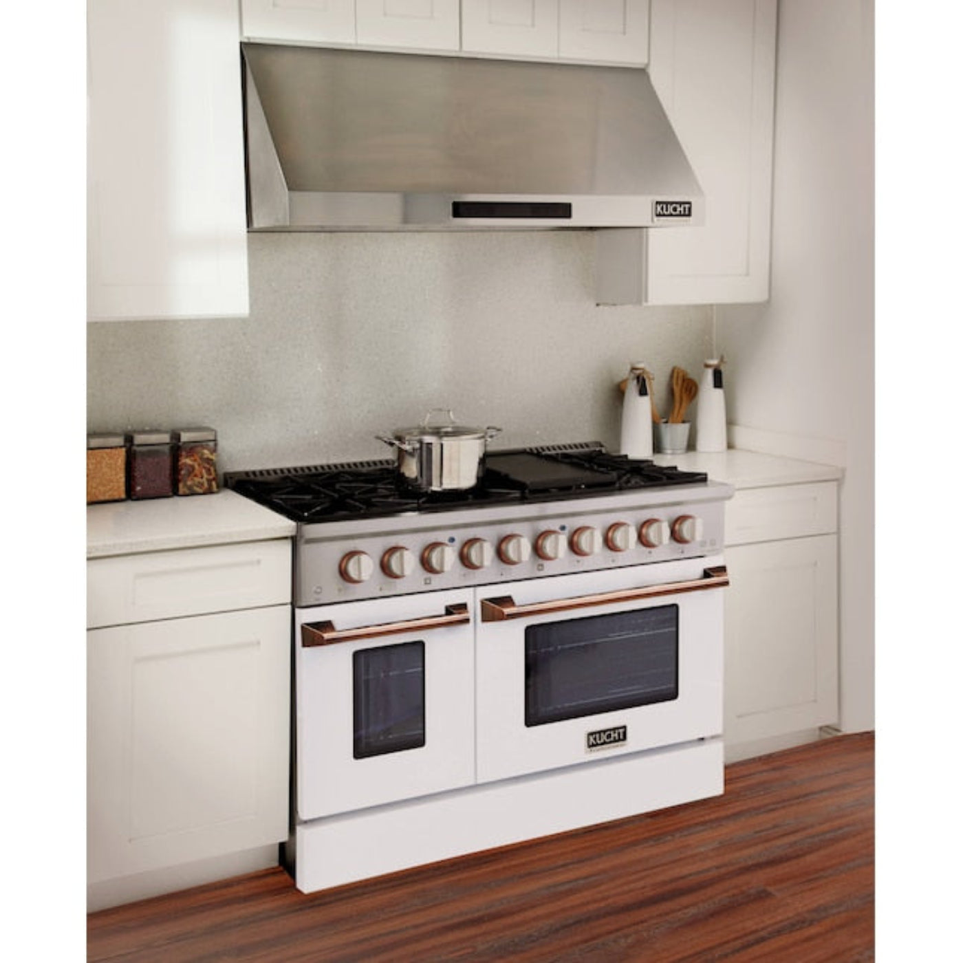 Kucht 48" Pro-Style Propane Gas Dual Fuel Range in Black with Gold Accents, KDF482/LP-K-GOLD - KDF482/LP-K-GOLD