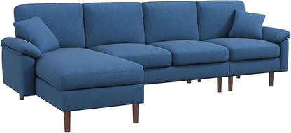 HomCom Reversible L-Shaped Sleeper Sectional Sofa, Gray - B0CVX1N2B8