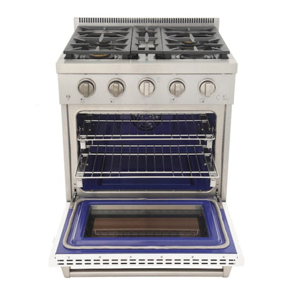 Kucht Professional 30" 4.2 cu. ft. Natural Gas Range in White with True Simmer Burners, KFX3000X-W - KFX3000X-W