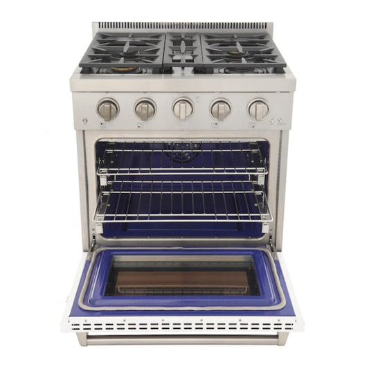 Kucht Professional 30" 4.2 cu. ft. Natural Gas Range in White with True Simmer Burners, KFX3000X-W - KFX3000X-W