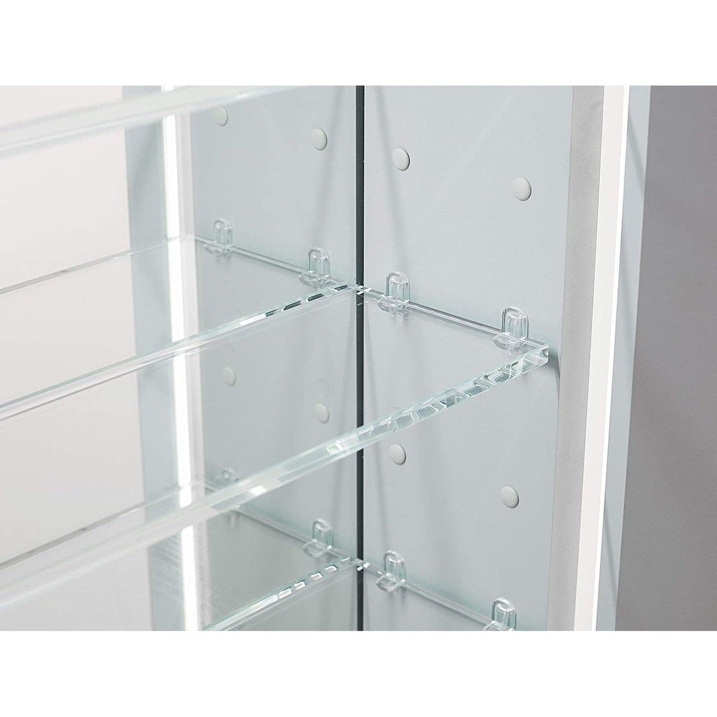 Aquadom Pacifica 20" x 26" Rectangular Recessed or Surface Mount Single View LED Lighted Right-Hinged Bathroom Medicine Cabinet With Defogger And Electrical Outlet - P-2026R