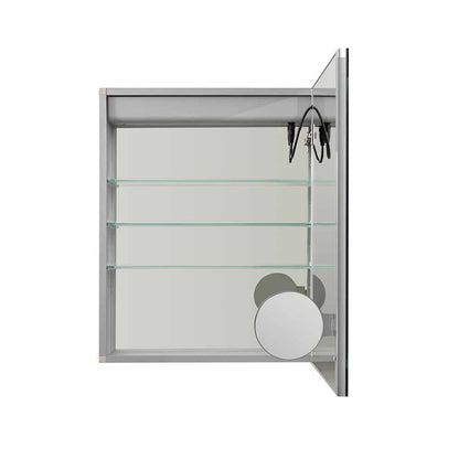 Aquadom Royale Basic Q 24" x 30" Rectangular Single View Right-Hinged Recessed or Surface Mount Medicine Cabinet With LED Lighting, Touch Screen Button, Dimmer - RBQ-2430R-N