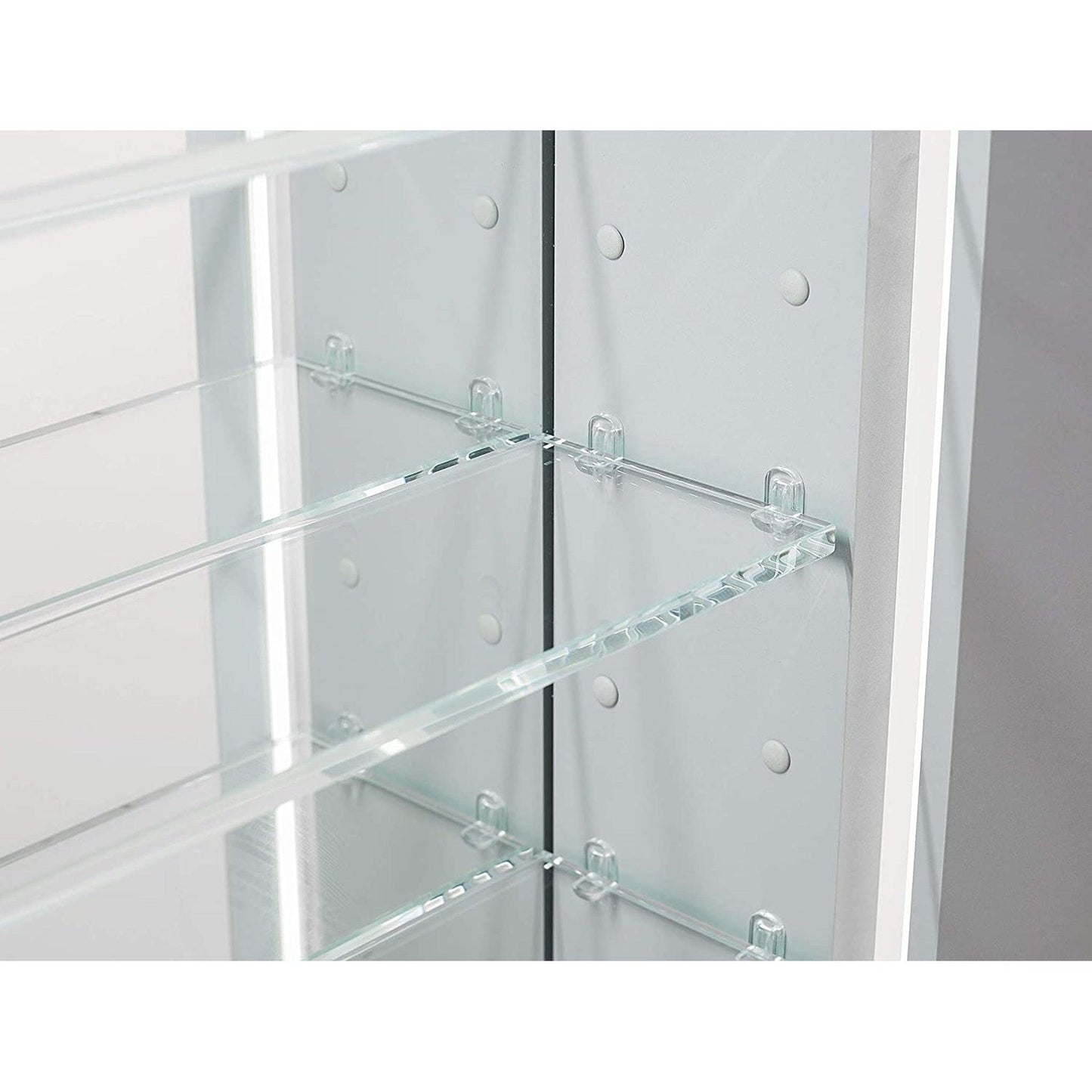 Aquadom Royale Plus 24" x 30" Rectangle Recessed or Surface Mount Single View Left Hinged LED Lighted Bathroom Medicine Cabinet With Defogger, Electrical Outlet, Magnifying Mirror - RP-2430L-N