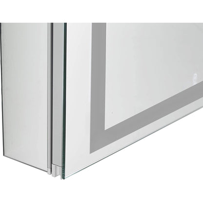 Aquadom Royale Plus 24" x 30" Rectangle Recessed or Surface Mount Single View Right Hinged LED Lighted Bathroom Medicine Cabinet With Defogger, Electrical Outlet, Magnifying Mirror - RP-2430R-N