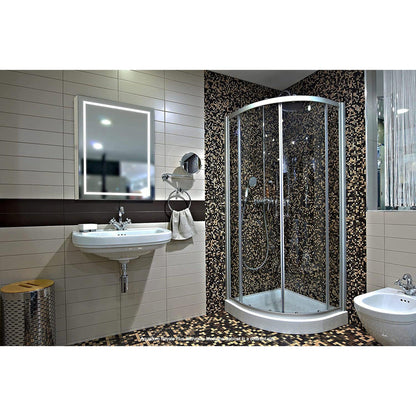 Aquadom Royale Plus 24" x 30" Rectangle Recessed or Surface Mount Single View Right Hinged LED Lighted Bathroom Medicine Cabinet With Defogger, Electrical Outlet, Magnifying Mirror - RP-2430R-N