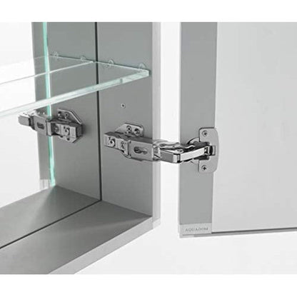 Aquadom Royale Plus 24" x 36" Rectangle Recessed or Surface Mount Single View Right Hinged LED Lighted Bathroom Medicine Cabinet With Defogger, Electrical Outlet, Magnifying Mirror - RP-2436R-N
