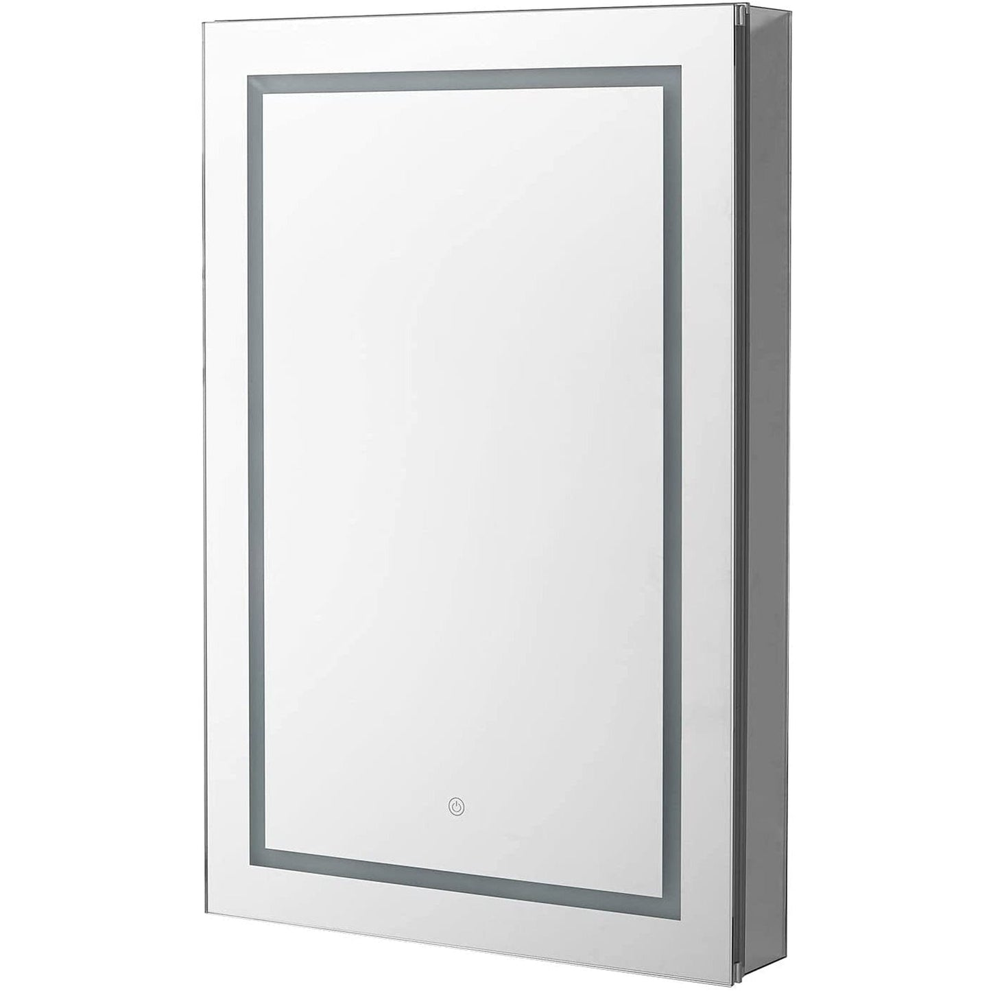 Aquadom Royale Plus 24" x 36" Rectangle Recessed or Surface Mount Single View Right Hinged LED Lighted Bathroom Medicine Cabinet With Defogger, Electrical Outlet, Magnifying Mirror - RP-2436R-N