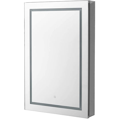 Aquadom Royale Plus 24" x 36" Rectangle Recessed or Surface Mount Single View Right Hinged LED Lighted Bathroom Medicine Cabinet With Defogger, Electrical Outlet, Magnifying Mirror - RP-2436R-N