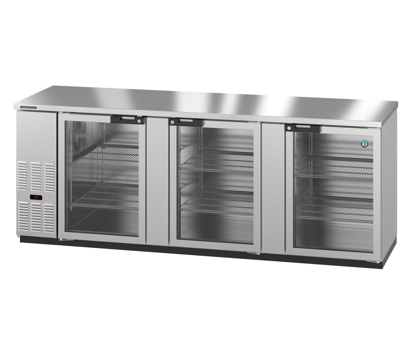 Hoshizaki BB95-G-S | 96" Wide 3 Glass Door Stainless Steel Back Bar - BB95-G-S