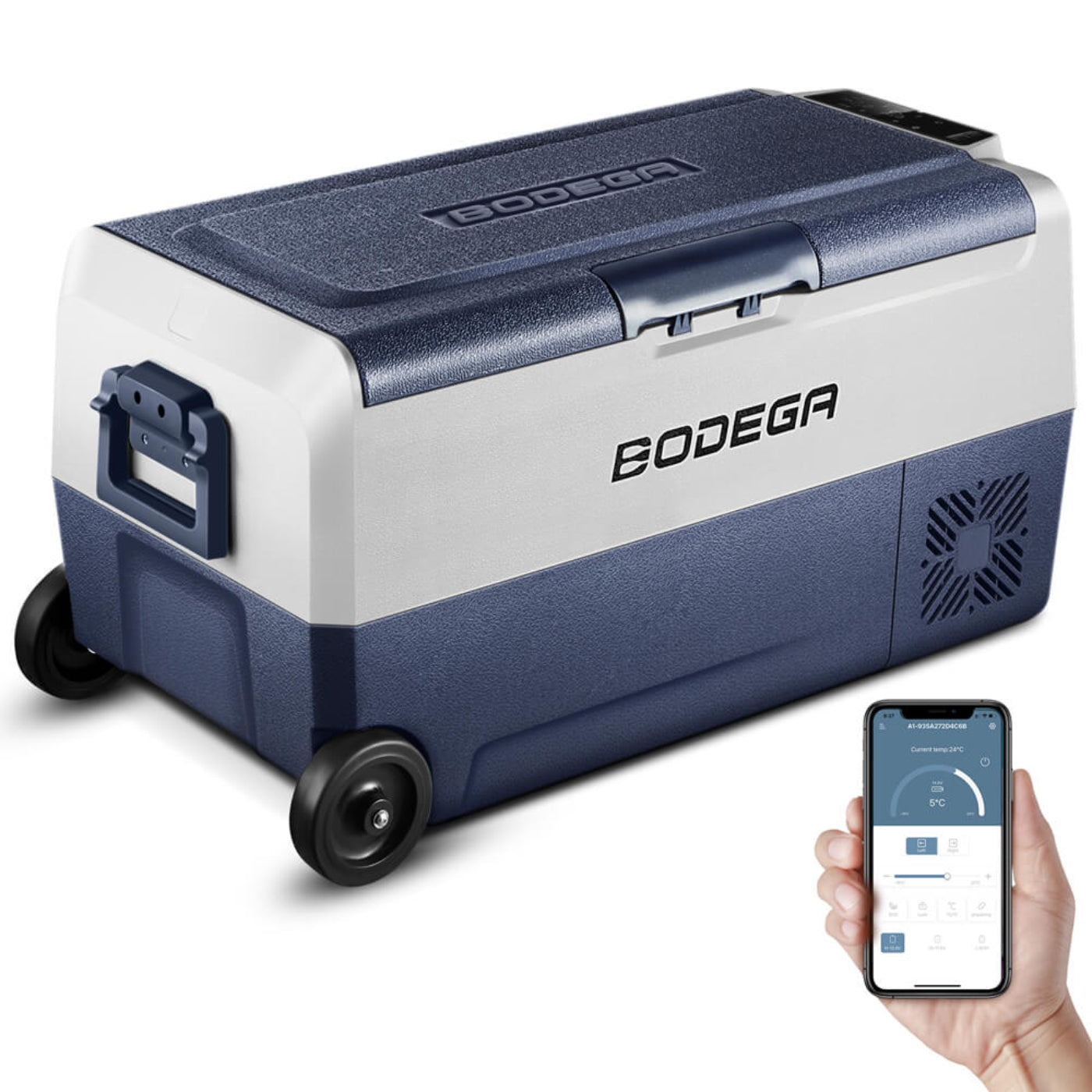 BODEGAcooler 38qt/36L Dual Zone 12V Portable Car Fridge T36