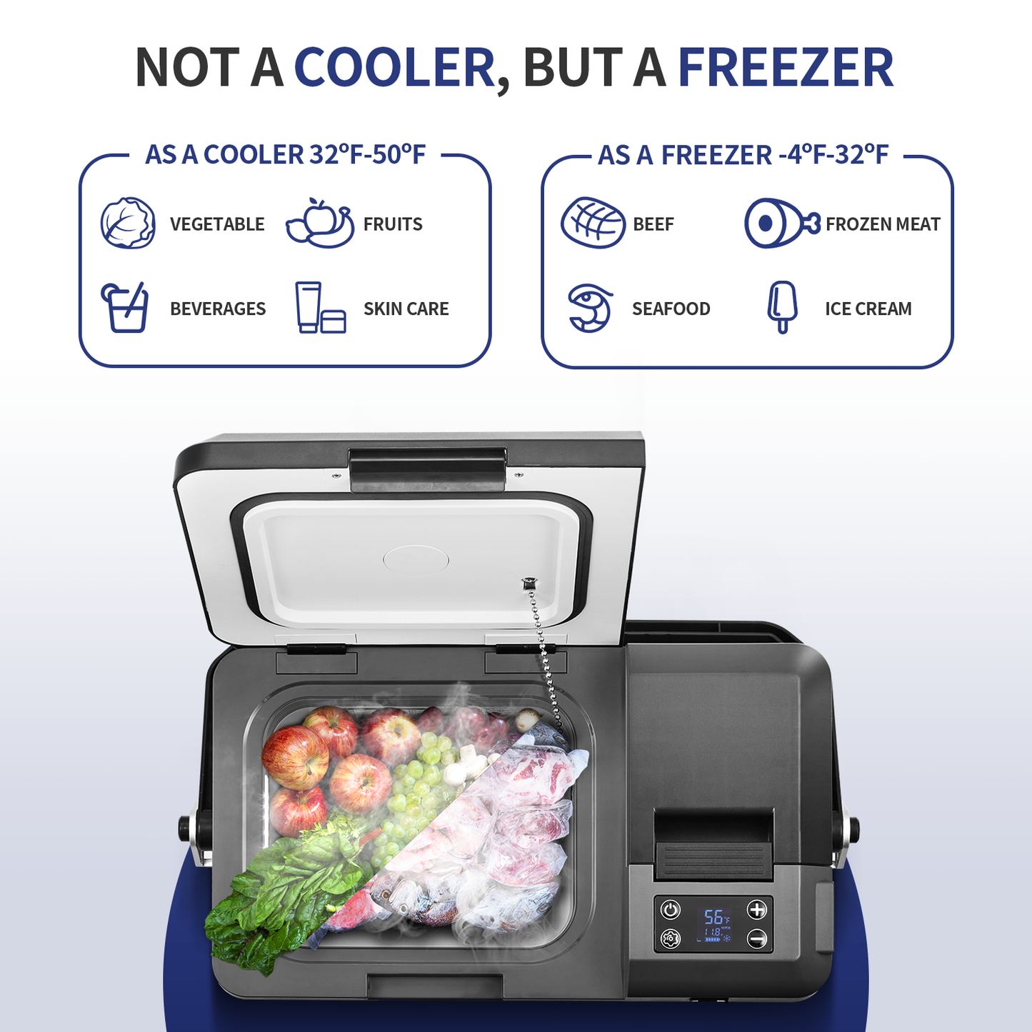 BODEGAcooler Mini 12V Portable Freezer  10Qt/9L with Battery - J9