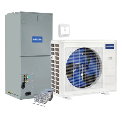 MRCOOL Hyper Heat 2nd Gen 30K BTU, 2.5 Ton, 16.8 SEER2 Heat Pump Condenser and Ducted Air Handler with 5kW Heat Kit  - C30HP230BL00H05