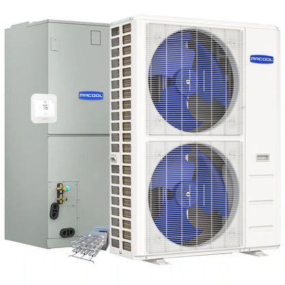 MRCOOL Hyper Heat 2nd Gen 60K BTU, 5 Ton, 16 SEER2 Heat Pump Condenser and Ducted Air Handler with 15W Heat Kit  - C60HP230BL00H15