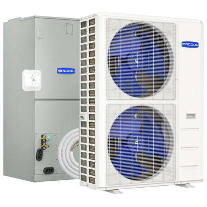 MRCOOL Hyper Heat 2nd Gen 60K BTU, 5 Ton, 16 SEER2 Heat Pump Condenser and Ducted Air Handler with 35 Ft. R-454B No-Vac Lineset  - CENTRAL-60-HP-230B35