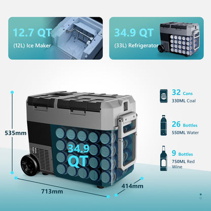Euhomy 12 Volt Car Refrigerator with Ice Maker