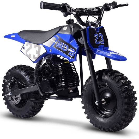 MotoTec Big Supermoto 50cc 2-Stroke Kids Dirt Bike Blue