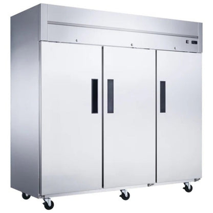 Dukers D83AR 83" Triple Solid Door Top Mount Reach-In Refrigerator 64.8 Cu. Ft. - D83AR