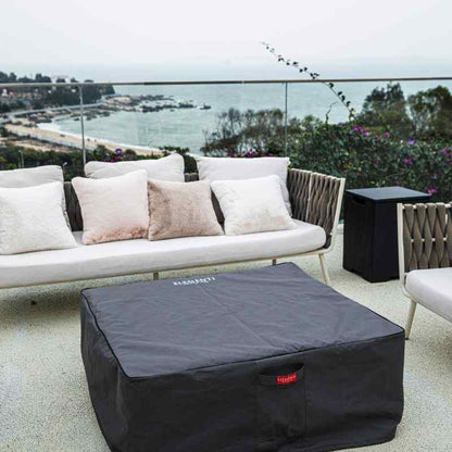 Elementi Plus Roraima Fire Table Canvas cover balcony set up