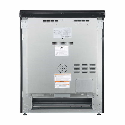 Forno 5-Piece Appliance Package - 30-Inch Electric Range, Under Cabinet Range Hood, French Door Refrigerator, Dishwasher, and 30-Inch Microwave Drawer in Black with Antique Brass Trim - APR5-6012-30BLK-MWD30