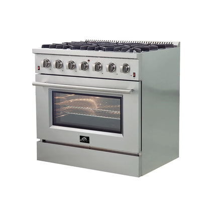 Forno Galiano 36-Inch  Gas Range with 6 Burners and Gas Convection Oven  - FFSGS6244-36