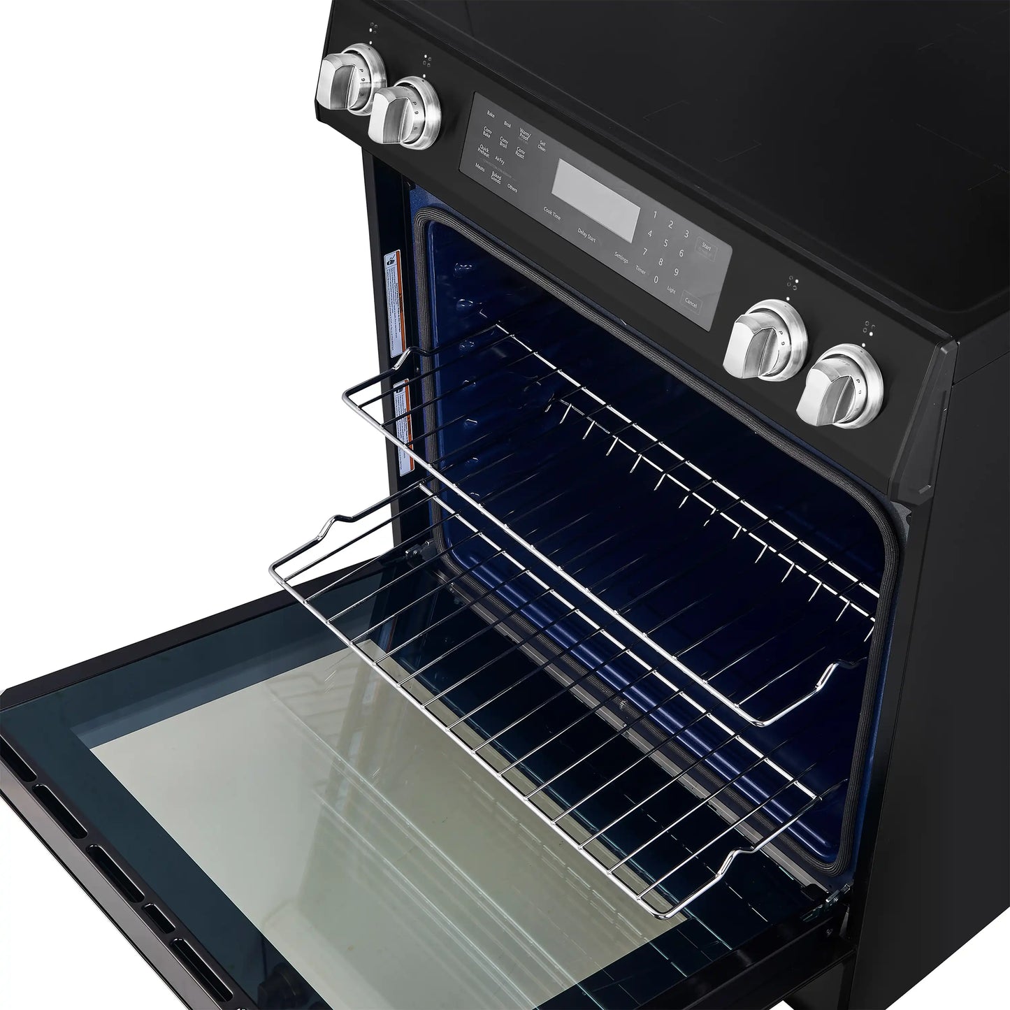 Forno Espresso Donatello 30-Inch Induction Range with Digital Display in Black with Antique Brass Trim  - FFSIN0905-30BLK