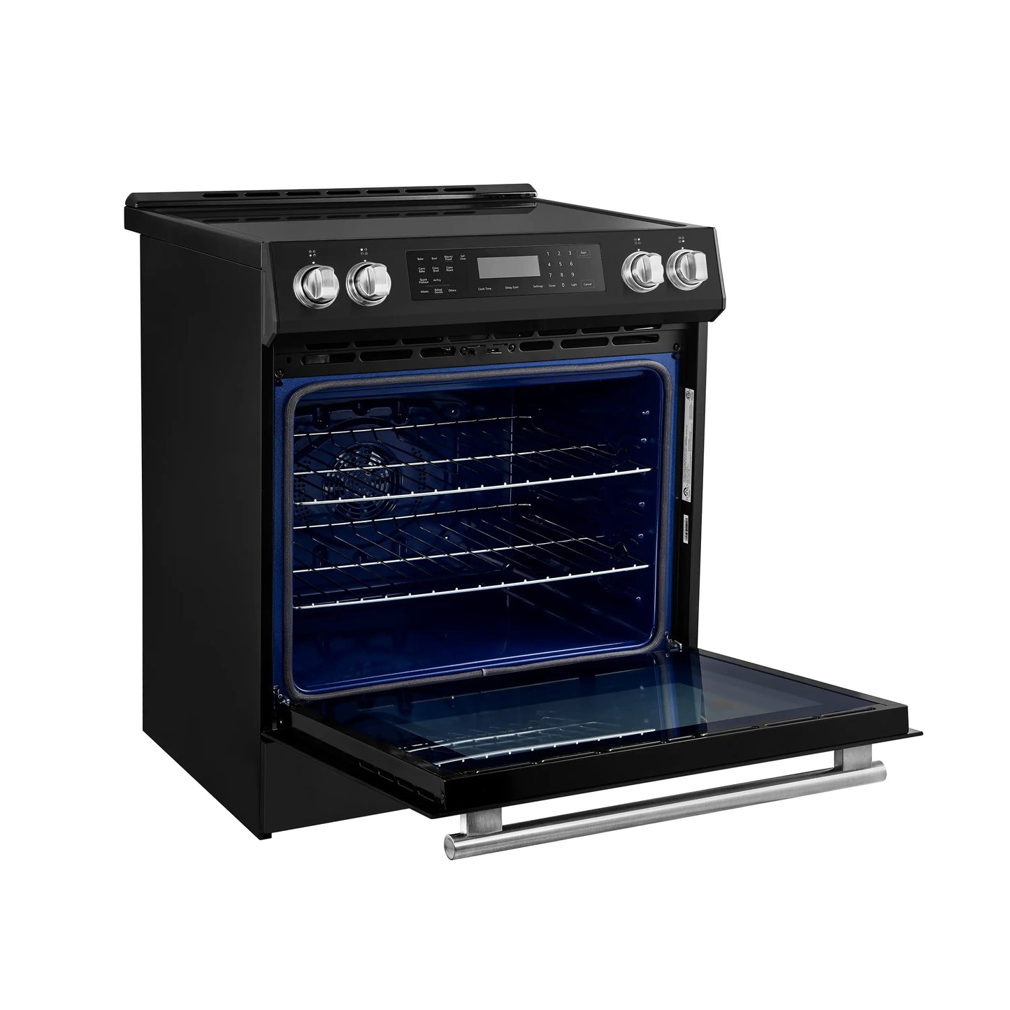 Forno 5-Piece Appliance Package - 30-Inch Induction Range, Under Cabinet Range Hood, Refrigerator with Water Dispenser, Dishwasher, and 30-Inch Microwave Oven in Black with Stainless Steel Trim - APW5-905-30BLK-MWO30