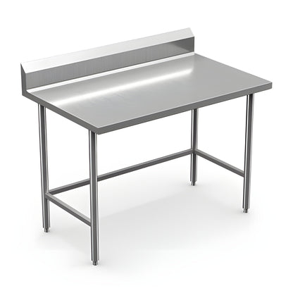 Winholt 30" x 72" All Welded Stainless Steel Knock-Down Table with Backsplash and Undershelf - DTSBB-3072-HKD