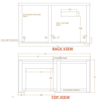 Haven Outdoor 72-Inch Outdoor Kitchen Island with 24-Inch Refrigerator, Gas Grill & Double Access Door - HCOY96REF-AB-LP