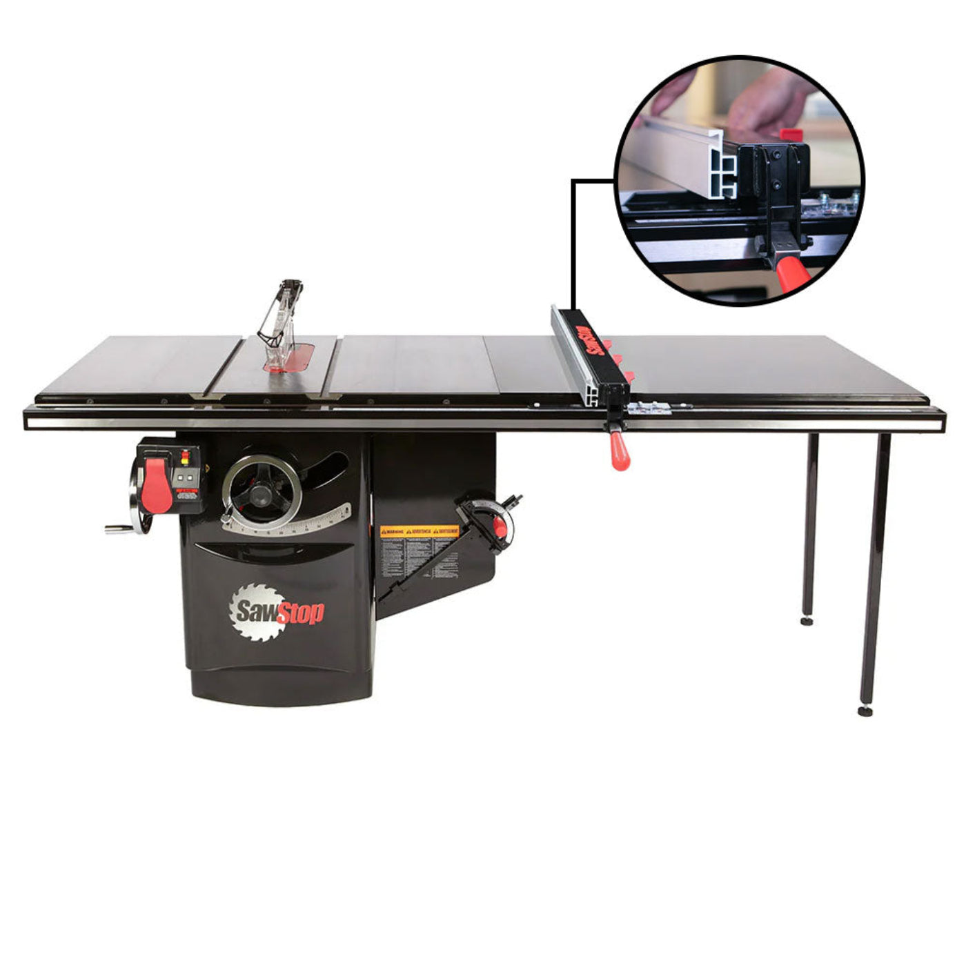 SawStop 5HP, 3ph, 230v Industrial Cabinet Saw w/36" T-Glide Advance Fence, Rails & Extension Table - ICS53230-ATGI36