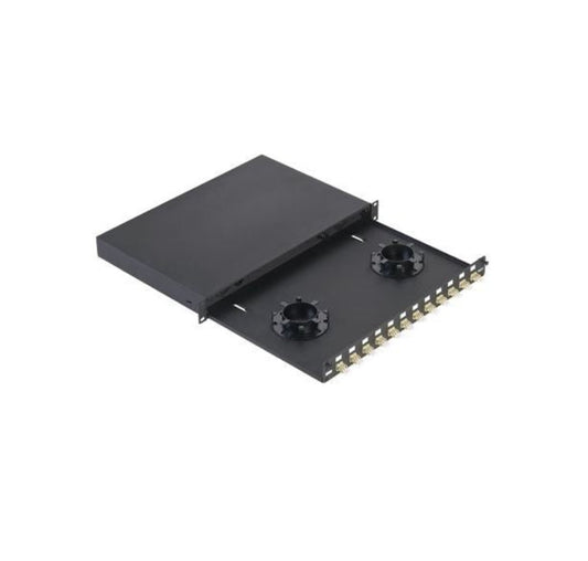 Panduit Opticom Fiber Optic Drawer: Pre-Loaded 24 Duplex LC Multi-Mode OM3/4 - FD1W24AQDLCZ