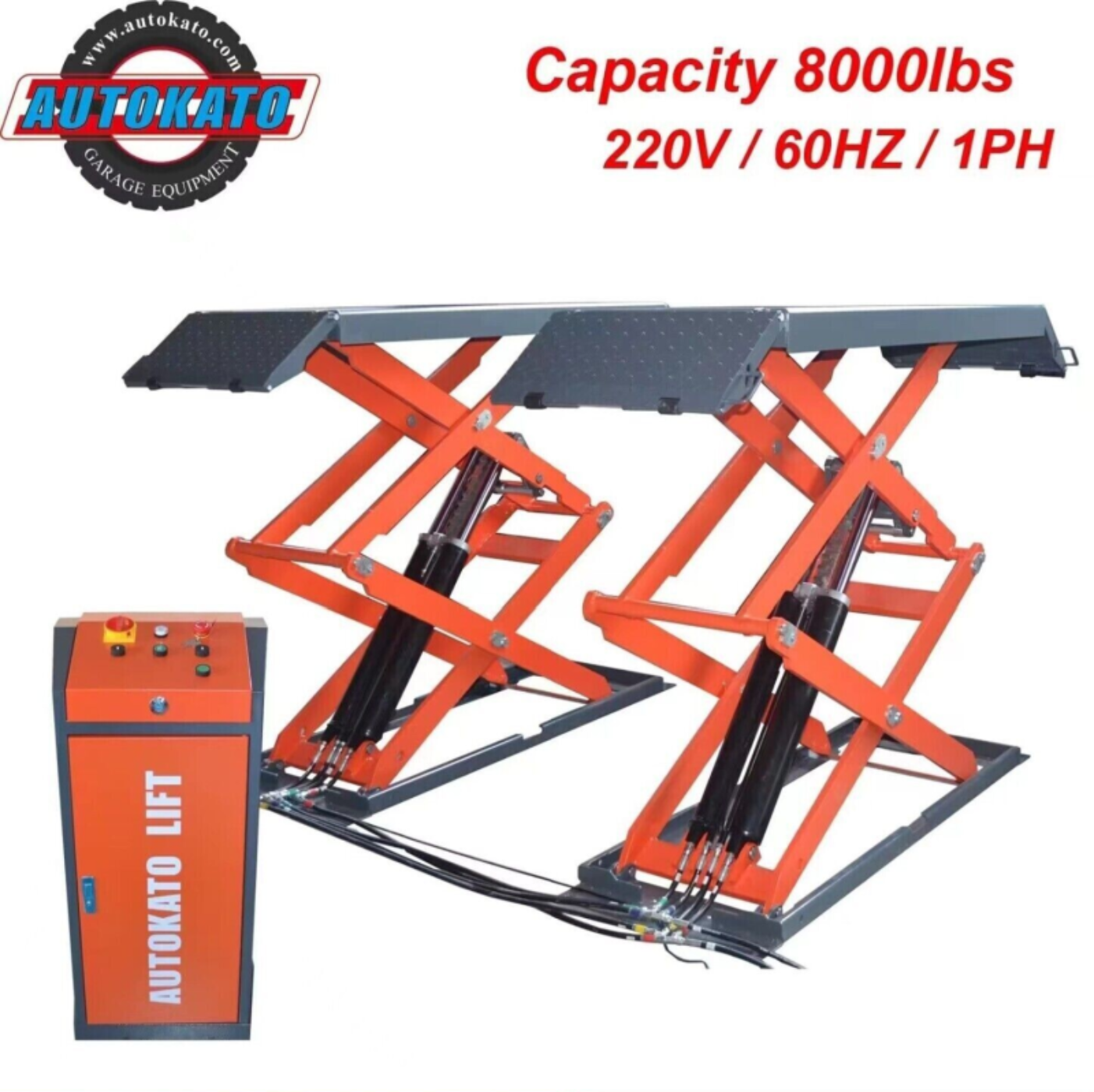 Katool KT-X95 8,000lb Full Rise Scissor Lift - Pneumatic Lock - KT-X95