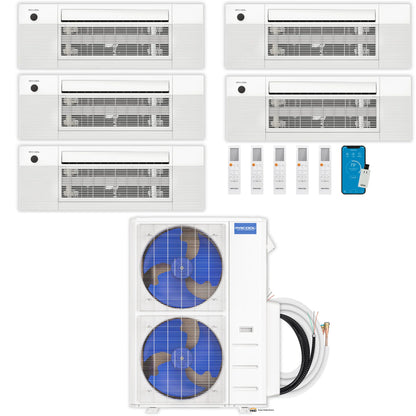 MRCOOL DIY 5th Gen Mini Split - 5-Zone 55,000 BTU Ductless Air Conditioner and Heat Pump Condenser with 18K + 18K + 9K + 9K + 6K Ceiling Cassette Air Handlers