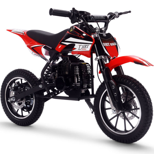 MotoTec Big Alien 50cc 2-Stroke Kids Gas Dirt Bike Red