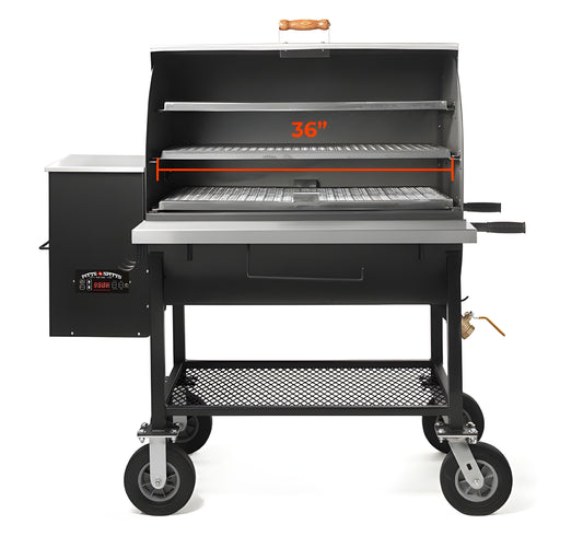 Pitts & Spitts Maverick 1250 Pellet Grill w/ 8" Wheel Upgrade - P- MAV