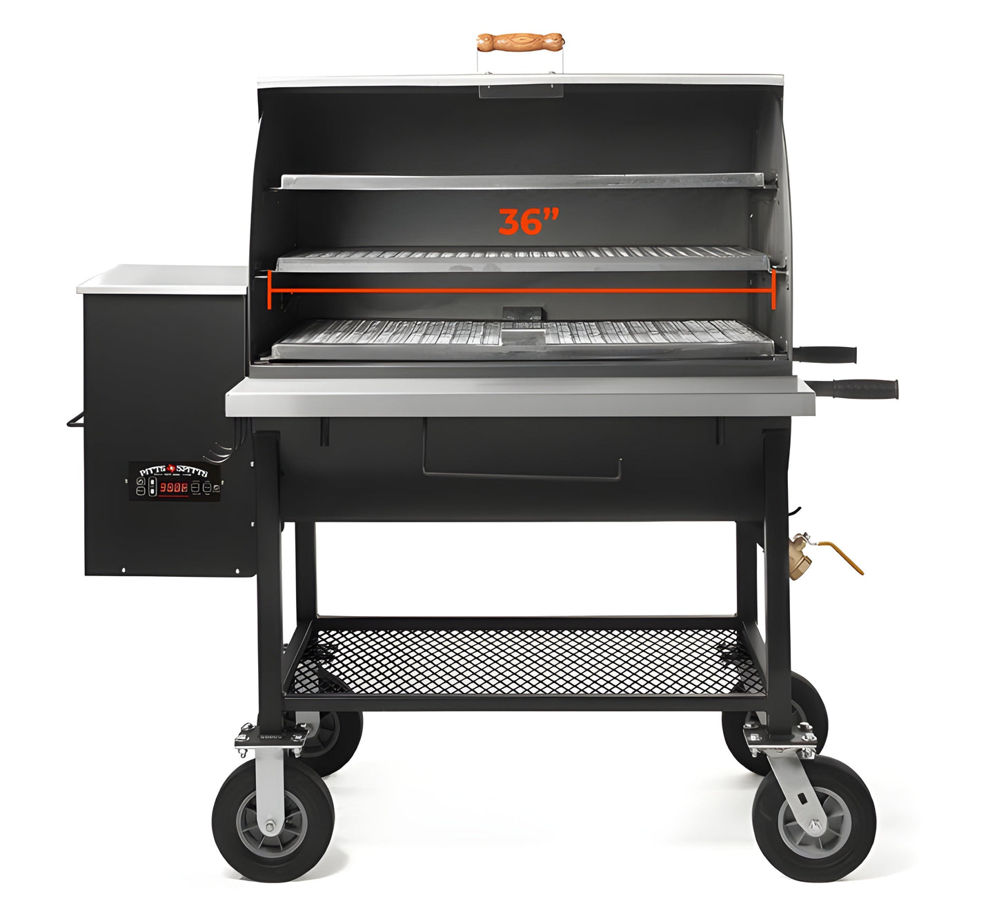 Pitts & Spitts Maverick 2000 Pellet Grill w/ 8" Wheel Upgrade - P- MAV