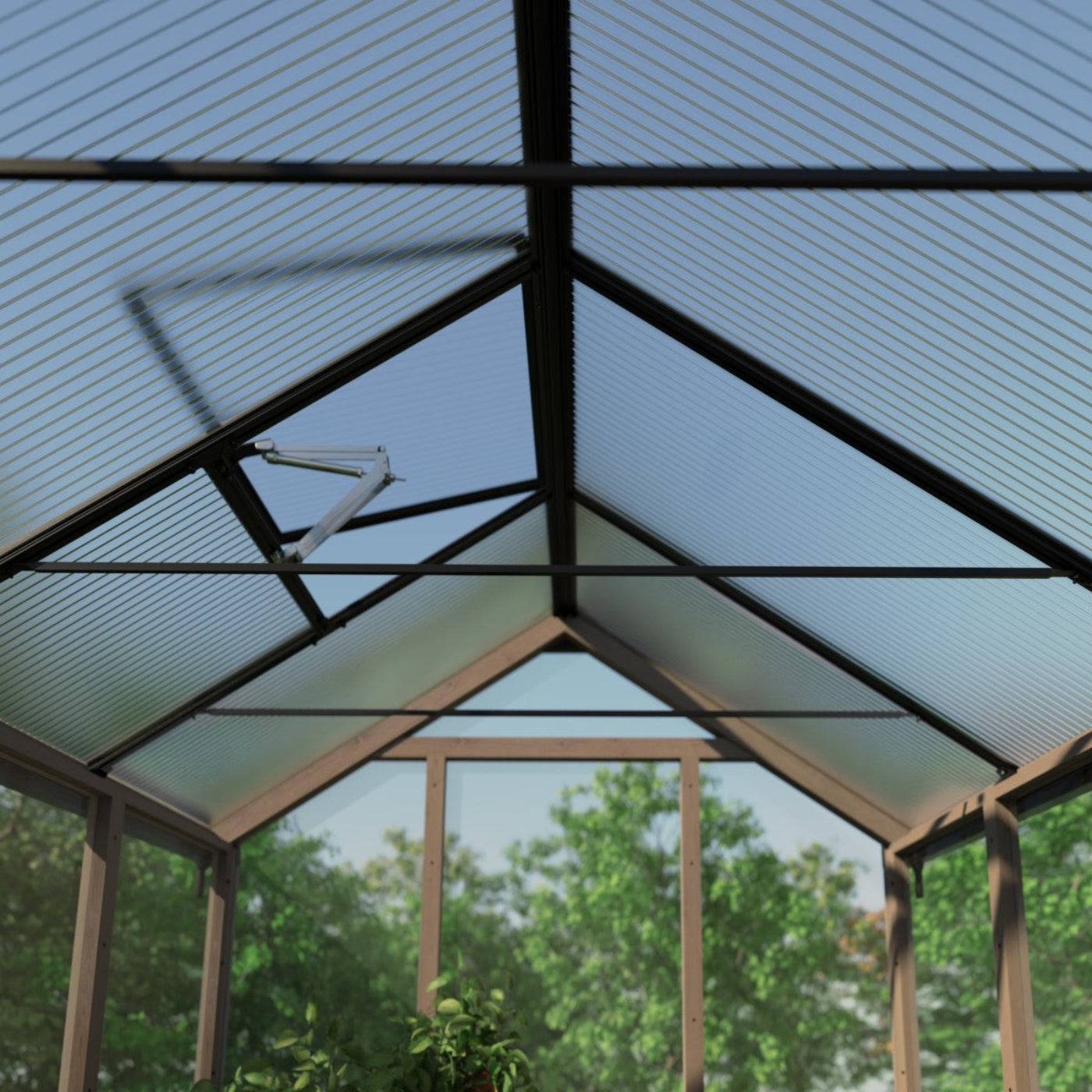Palram - Canopia | Natura 8 ft Series - Cedar Wood Greenhouse Kit - HG5704