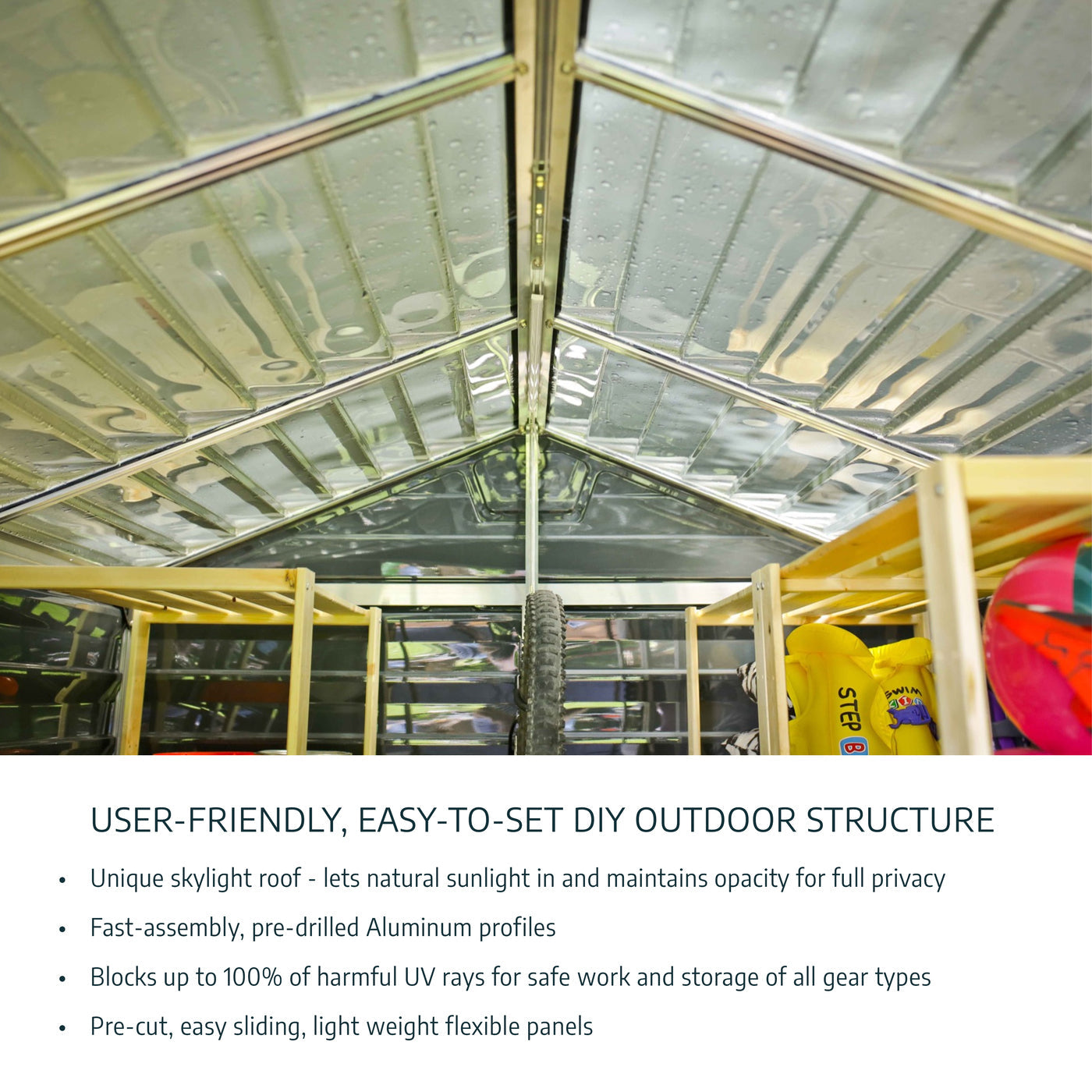 Palram - Canopia | SkyLight Polycarbonate Storage Shed - 6' Wide - HG9603T