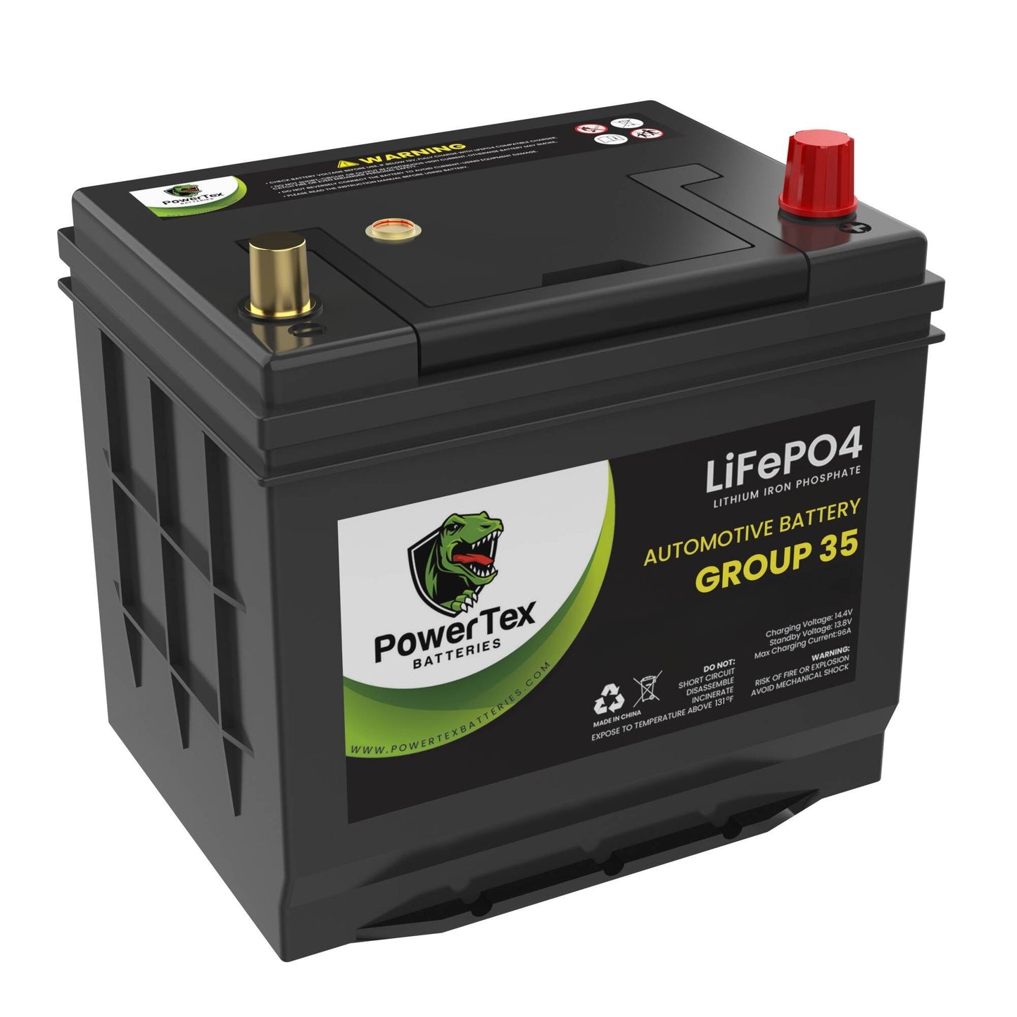 PowerTex 2018 Nissan Maxima Car Battery BCI Group 35 / Q85 Lithium LiFePO4 Automotive Battery - PTLG35-246