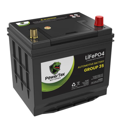 PowerTex 2023 Toyota Tacoma V6 3.5L Replacement Car Battery BCI Group 35 Lithium LiFePO - PTLG35-0434 Automotive Powertex Battery