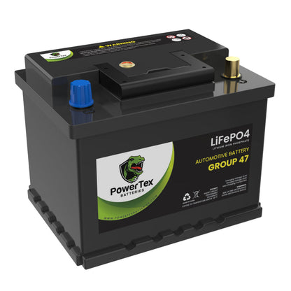 PowerTex 2022 Chevrolet Aveo L4 1.5LReplacement Car Battery BCI Group 47 Lithium LiFePO4 Automotive Powertex Battery - PTLG47-016