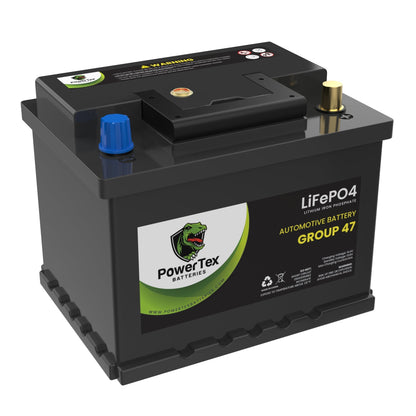 PowerTex 2011 Mini Cooper Countryman Car Battery BCI Group 47 H5 Lithium LiFePO4 Replacement Automotive Battery - PTLG47-458