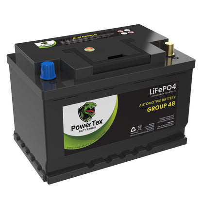 PowerTex 2009 Porsche Cayenne Car Battery BCI Group 48 / H6 Lithium LiFePO4 Replacement Automotive Battery - PTLG48-1678